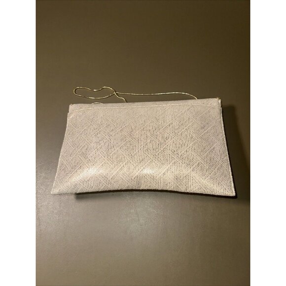 Kate Landry Cream Gold Chain White Jewel Stone Convertible Cocktail Clutch Purse - Picture 4 of 10